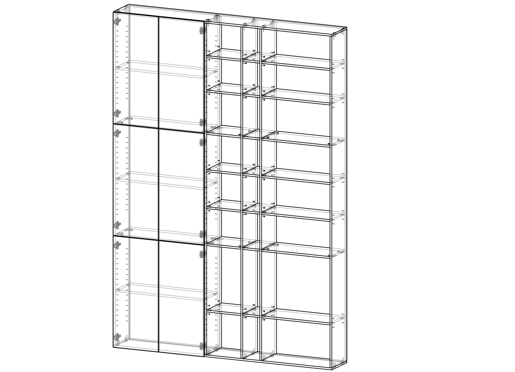 Чертеж модульного стеллажа